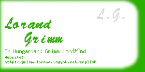 lorand grimm business card